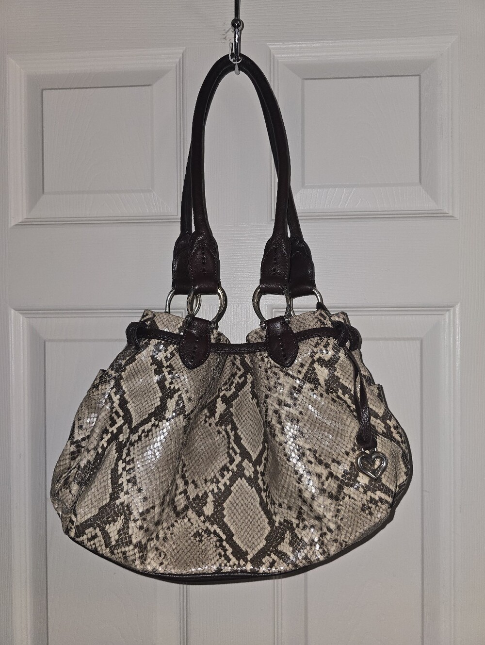 Brighton Python Snake Embossed Leather Bag - Picture 8 of 16